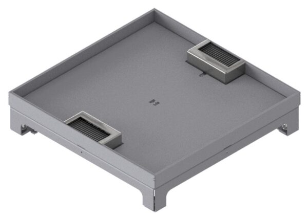 Produktbild UBD 324 204  -  Unterflur-Bodendose UBD 320 inkl. Deckel mit Kante, geschlossen, 20mm Vertiefung und 2 Bürstenauslässe